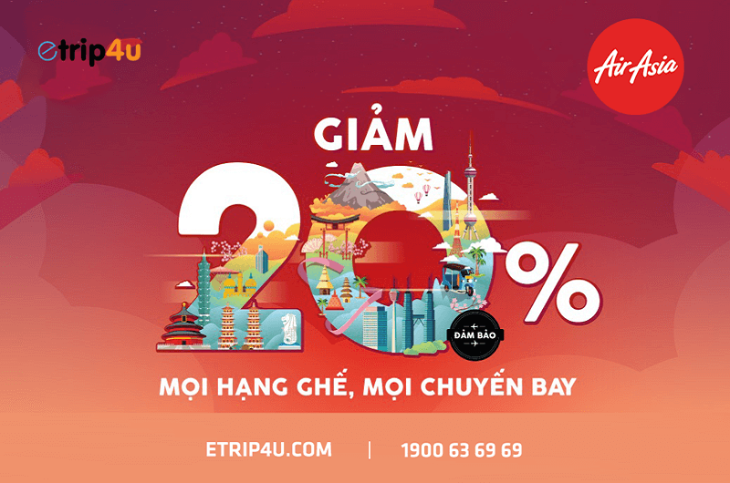 Air Asia giảm 20% mọi hạng ghế, mọi chuyến bay