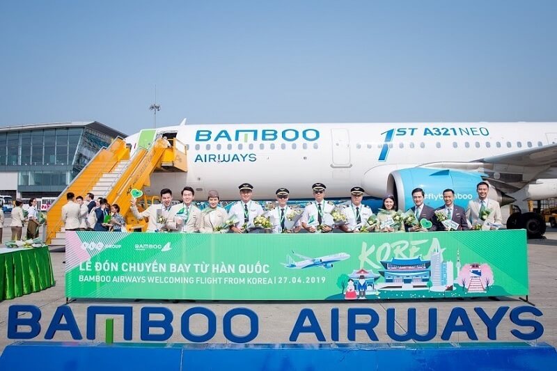 Lễ đón chuyến bay đầu tiên từ Hàn Quốc của Bamboo Airways Lễ đón chuyến bay đầu tiên từ Hàn Quốc của Bamboo Airways