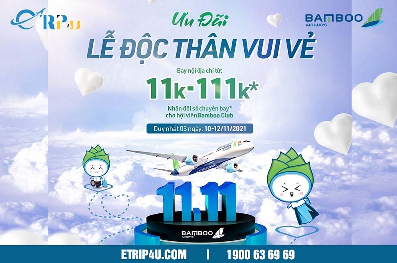 Bamboo Airways ưu đãi vé 11K và 111K chỉ trong 3 ngày