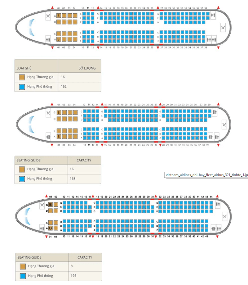 Sơ đồ ghế Airbus A321-200 Sơ đồ ghế Airbus A321-200