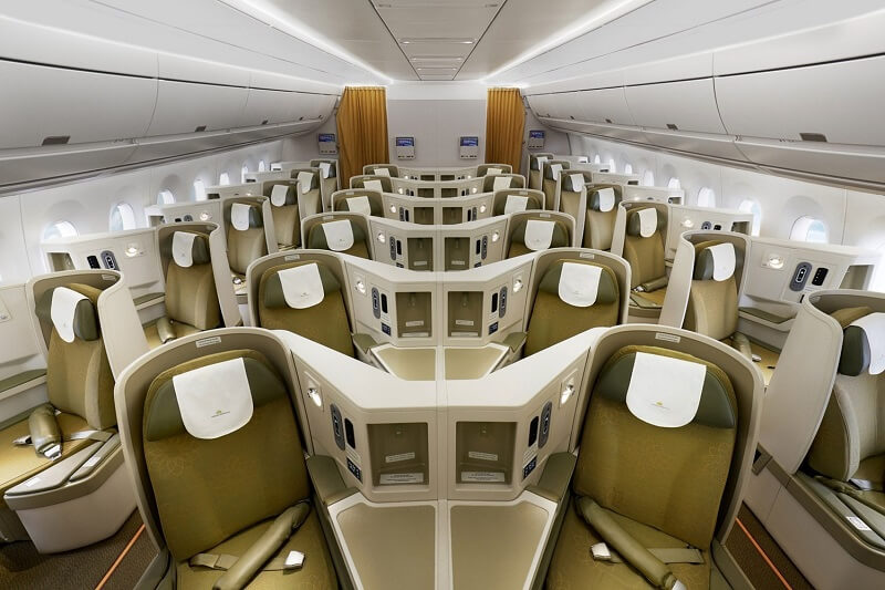 Khoang hạng Thương gia trên máy bay Vietnam Airlines Khoang hạng Thương gia trên máy bay Vietnam Airlines