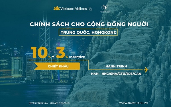 Chính sách cộng đồng Trung Quốc, HongKong giảm ngay 10% giá vé máy bay Chính sách cộng đồng Trung Quốc, HongKong giảm ngay 10% giá vé máy bay