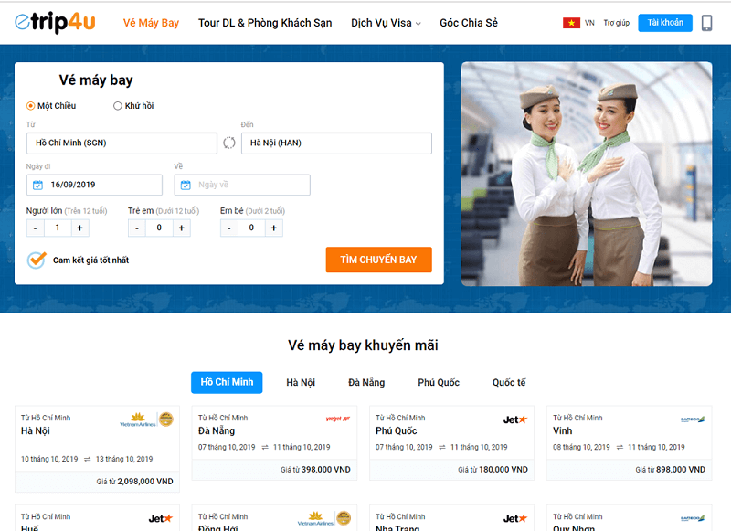 Khung tìm kiếm chuyến bay Khung tìm kiếm chuyến bay