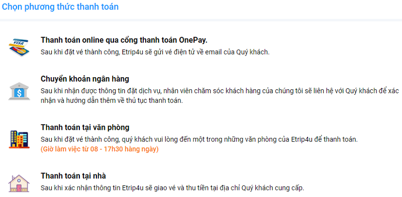 Các hình thức thanh toán tại Vnbuy Các hình thức thanh toán tại Vnbuy