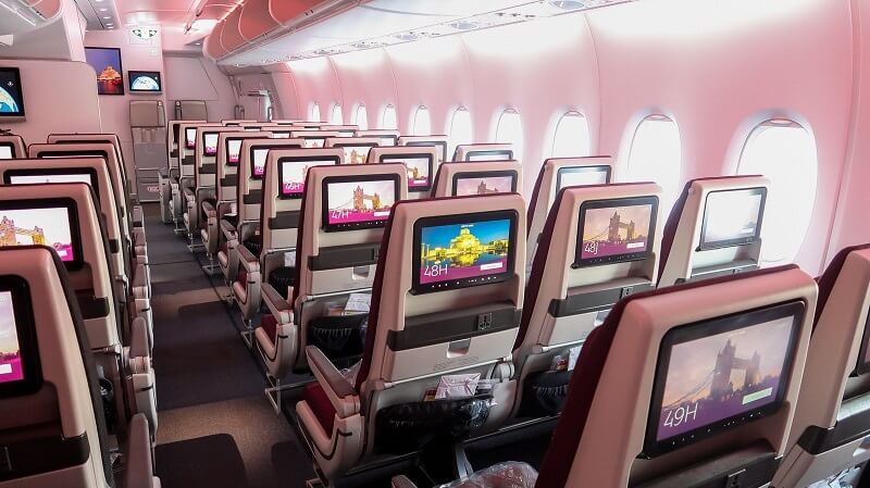 Ghế hạng phổ thông trên Qatar Airways Ghế hạng phổ thông trên Qatar Airways