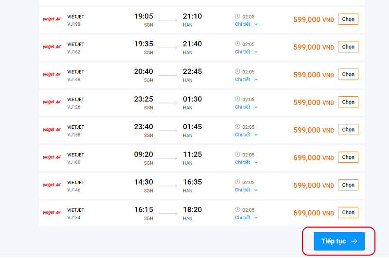 Giao diện đặt vé máy bay Vietjet trên Vnbuy Giao diện đặt vé máy bay Vietjet trên Vnbuy
