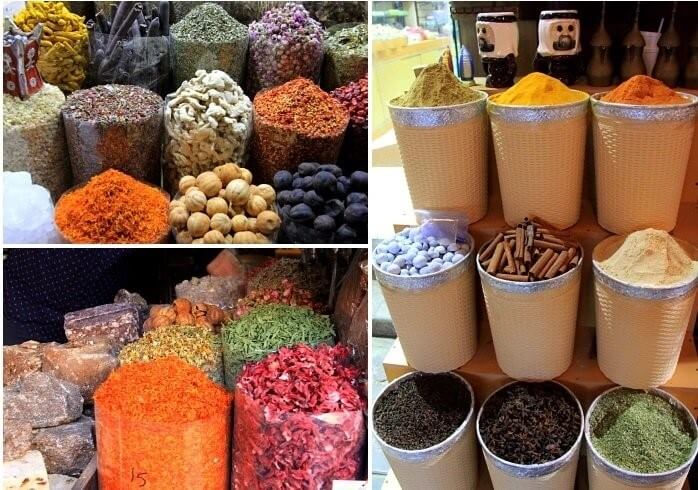 Chợ cũ Dubai với các loại hàng hóa địa phương