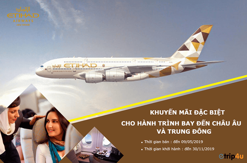 Etihad Airways khuyến mãi đặc biệt trên tất cả các đường bay Etihad Airways khuyến mãi đặc biệt trên tất cả các đường bay