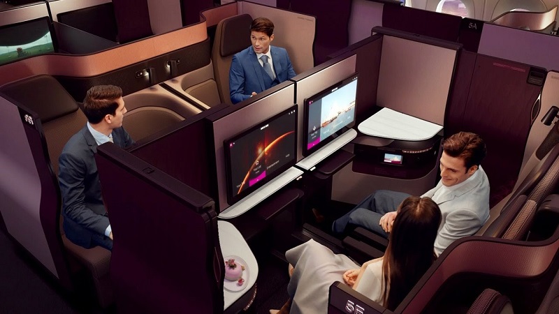 Khoang thương gia tr&ecirc;n Qatar Airways