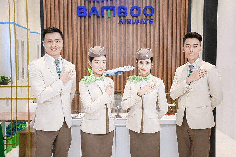 Đồng phục của tiếp vi&ecirc;n Bamboo Airways