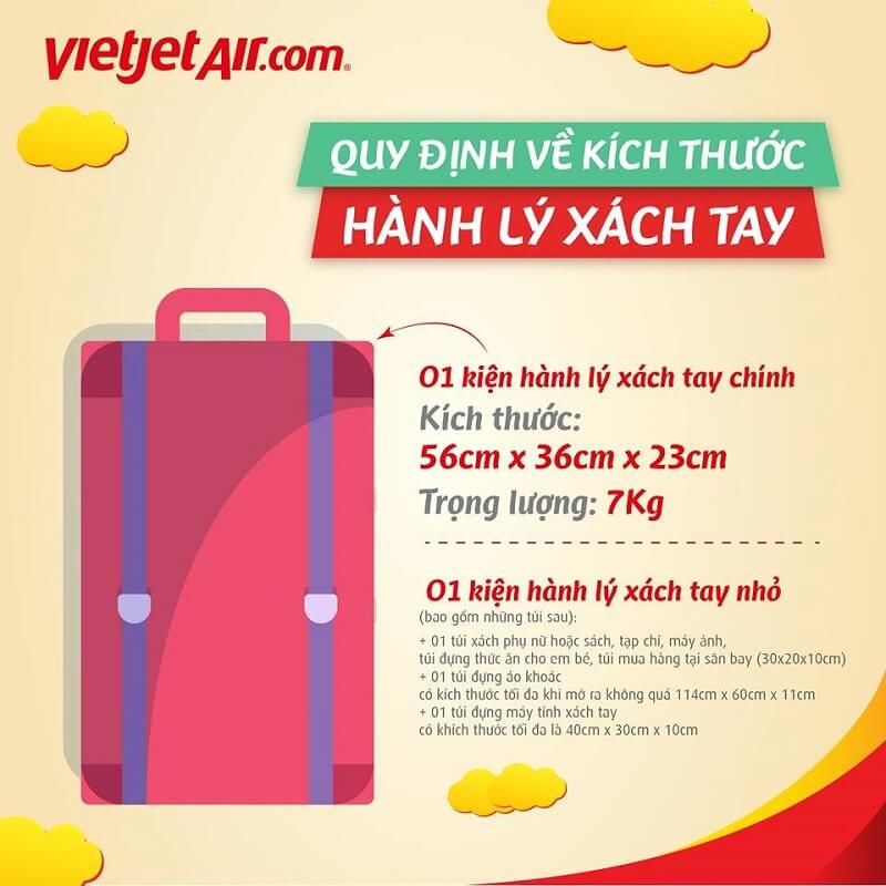 Quy định hành lý xách tay Vietjet Air Quy định hành lý xách tay Vietjet Air