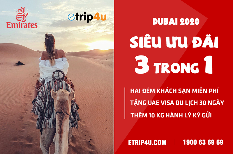 Khuyến mại 3 trong 1 từ Emirates Khuyến mại 3 trong 1 từ Emirates