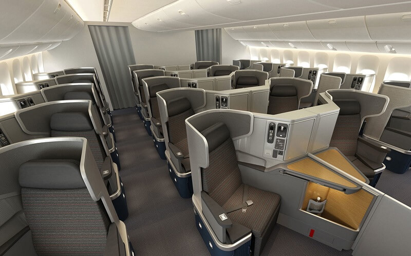 Khoang hạng Thương gia trên máy bay American Airlines