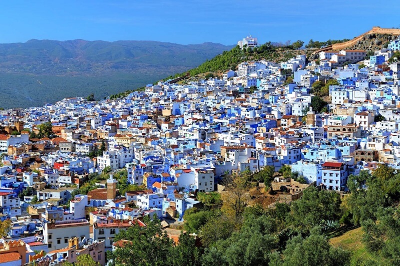 Thị trấn Chefchaouen với màu xanh chủ đạo Thị trấn Chefchaouen với màu xanh chủ đạo