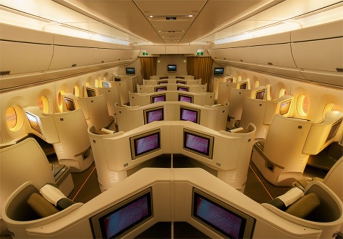 Dòng máy bay Airbus A350-900 có thiết kế không gian rộng rãi Dòng máy bay Airbus A350-900 có thiết kế không gian rộng rãi