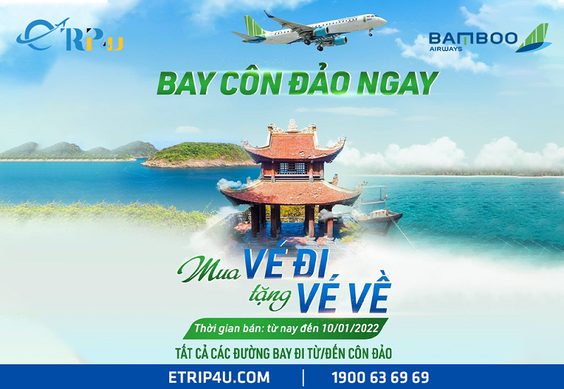 Mua vé đi tặng vé về, bay Côn Đảo say mê cùng Bamboo Airways