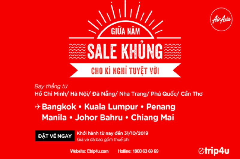 Khuyến mại air asia - Sale khủng giữa năm Khuyến mại air asia - Sale khủng giữa năm