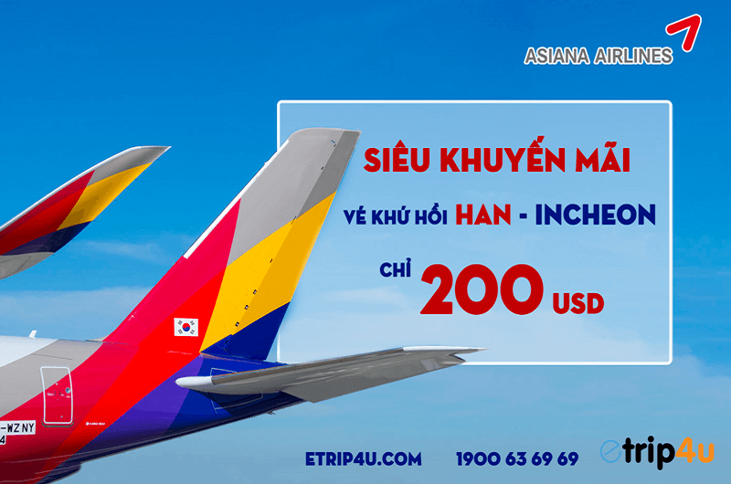 Siêu khuyến mãi vé khứ hồi Hà Nội – Incheon chỉ 200 USD