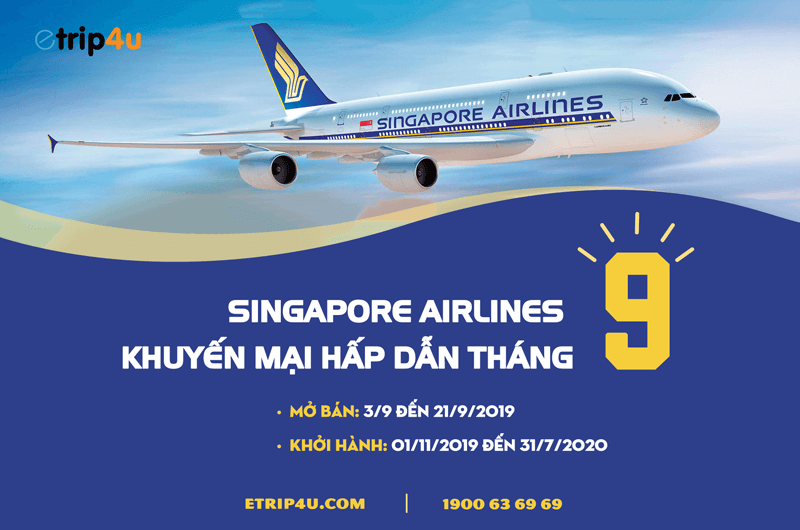 Singapore Airlines khuyến mại hấp dẫn cho tháng 9