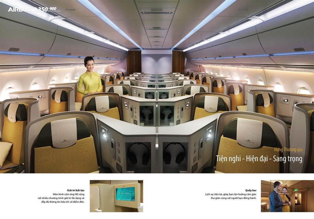 Tiện &iacute;ch hiện đại, sang trong tr&ecirc;n m&aacute;y bay Vietnam Airlines Airbus A350