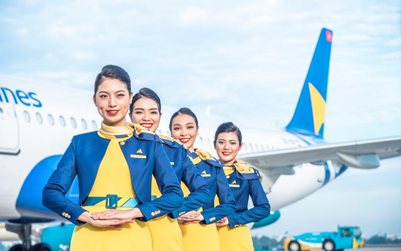 Máy bay Vietravel Airlines được sơn màu xanh, vàng, trắng Máy bay Vietravel Airlines được sơn màu xanh, vàng, trắng