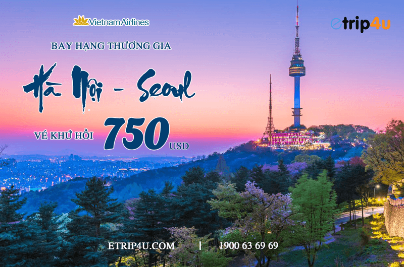 Ưu đãi hạng Thương gia, chỉ 750 USD vé khứ hồi Hà Nội - Seoul Ưu đãi hạng Thương gia, chỉ 750 USD vé khứ hồi Hà Nội - Seoul