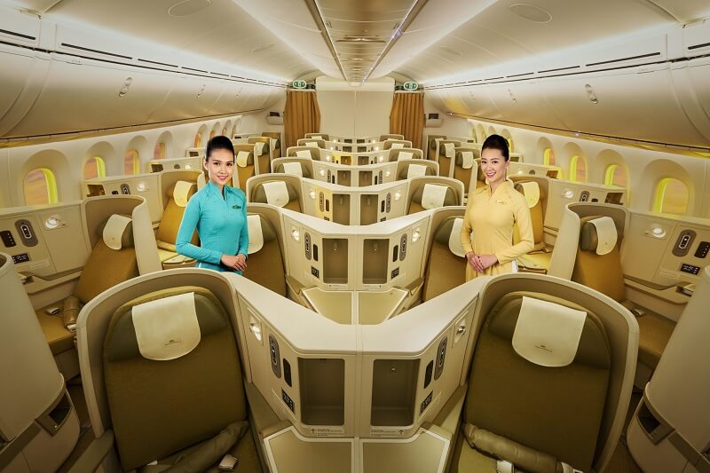 Khoang hạng thương gia trên Vietnam Airlines Khoang hạng thương gia trên Vietnam Airlines